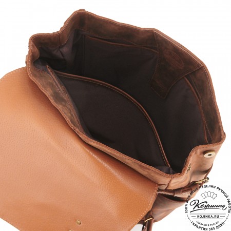 Кожаный рюкзак "Индиго" (тёмно-коричневый крейзи)